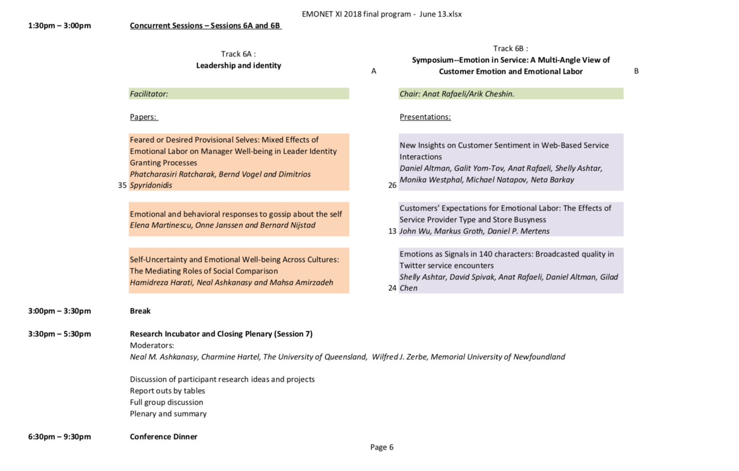 P6 Emonet XI 2018 Program